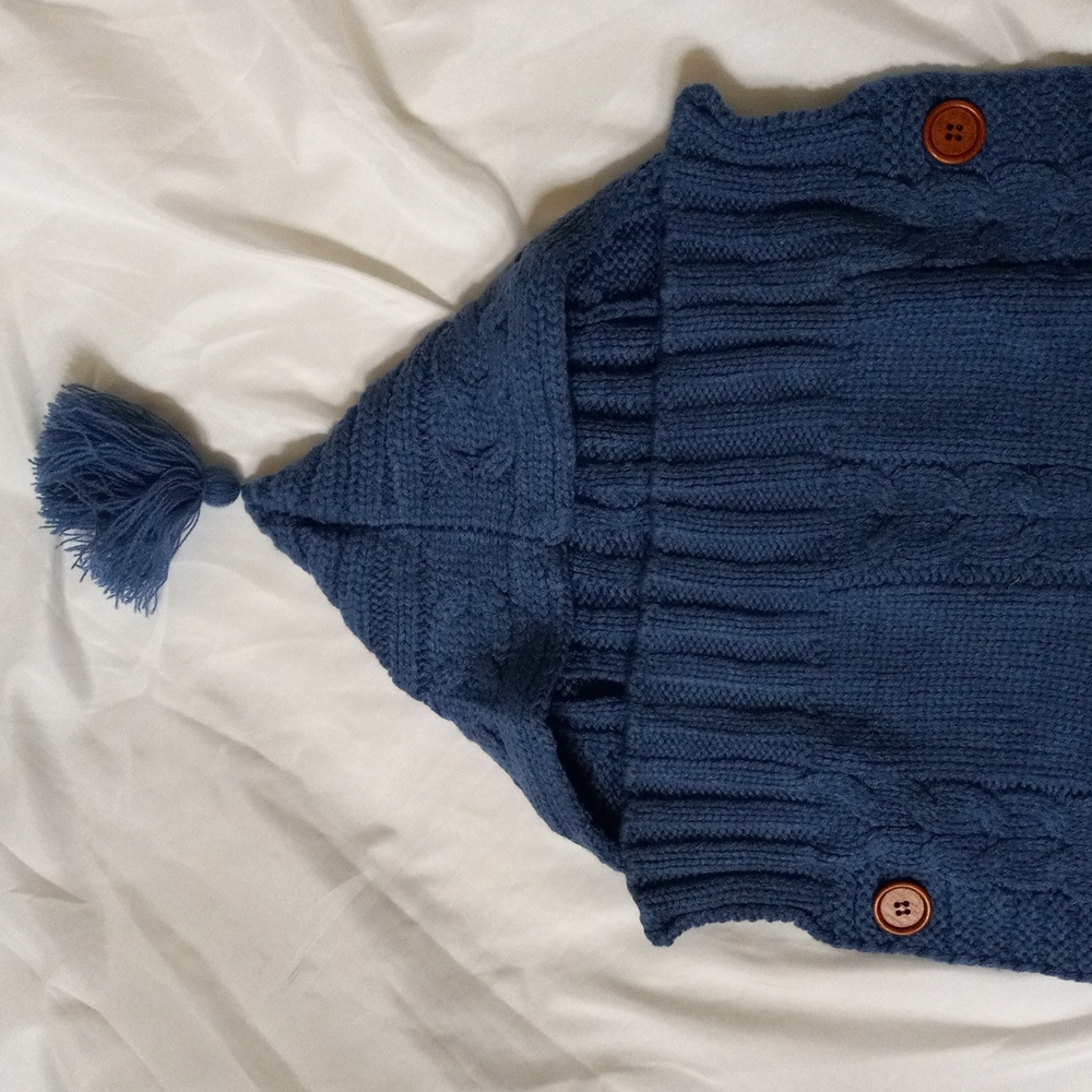XMWEALTHY Swaddle Knit Baby Infant Blue NWT